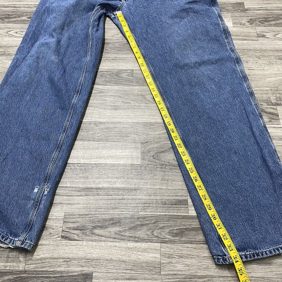 CARHARTT Original Dungaree Fit Straight Leg Blue Denim Jeans Mens Size 40 W 36 L - Picture 10 of 12